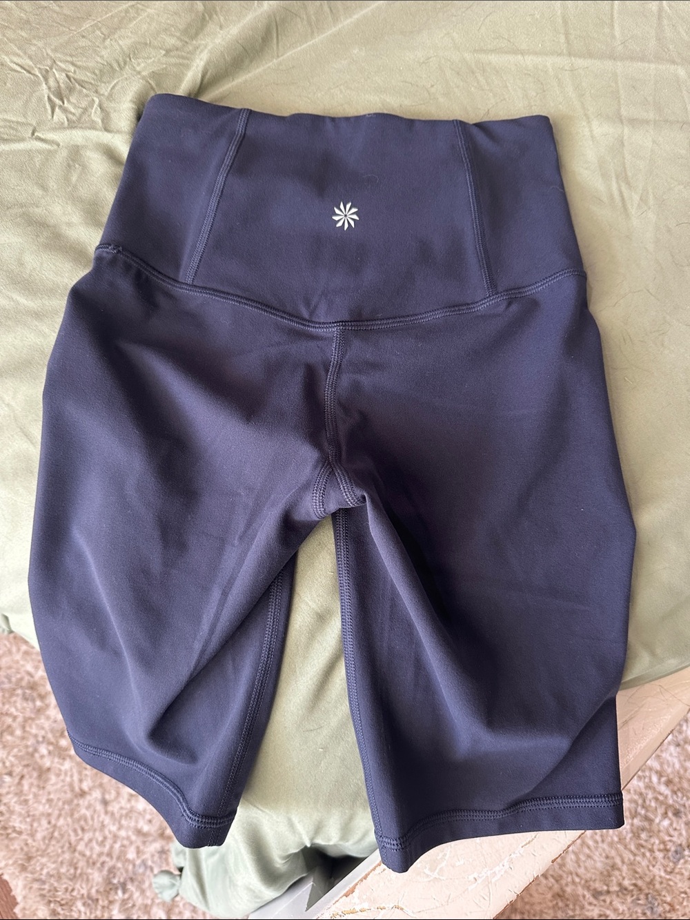 Athleta Deep Navy High-Rise Bike Shorts